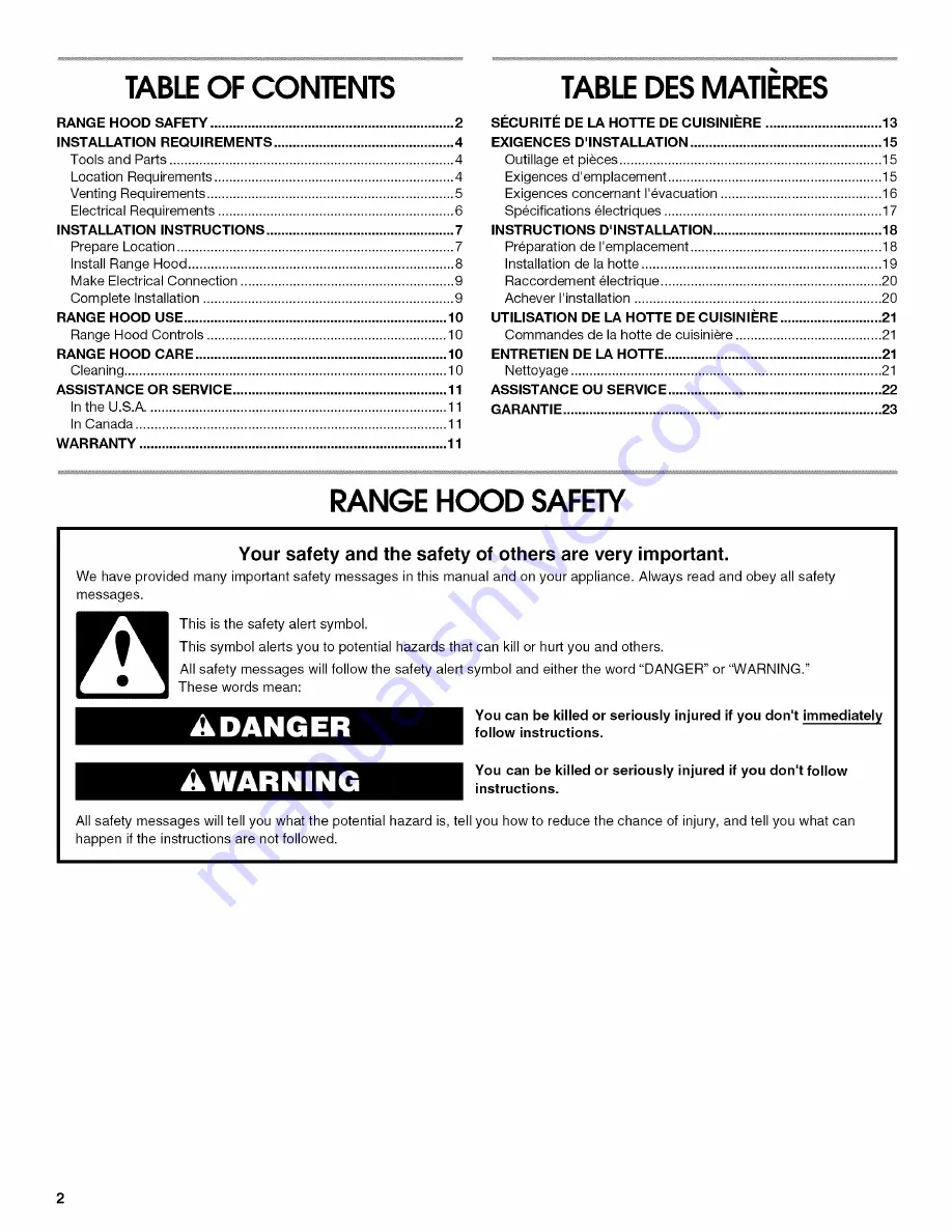 IKEA W10258591A Installation Instructions And Use & Care Manual Download Page 2