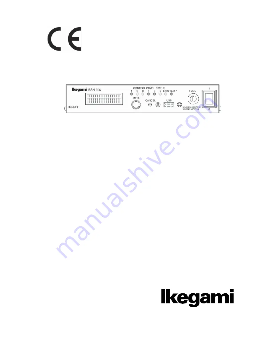 Ikegami BSH-300 Operation Manual Download Page 1