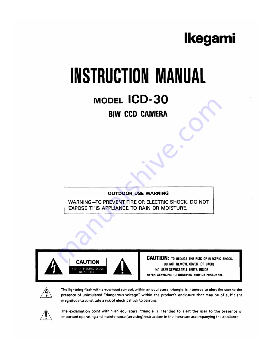 Ikegami ICD-30 Instruction Manual Download Page 1