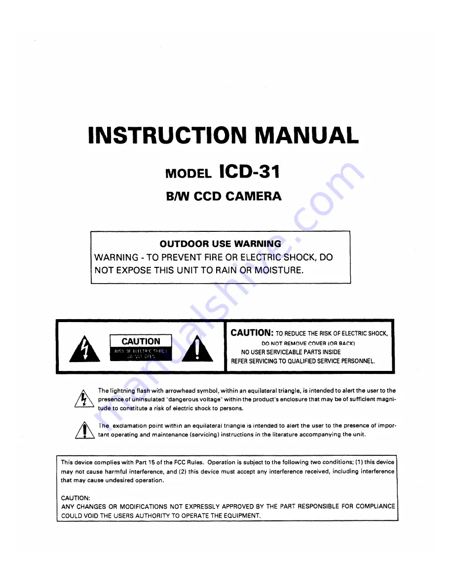 Ikegami ICD-31 Instruction Manual Download Page 1