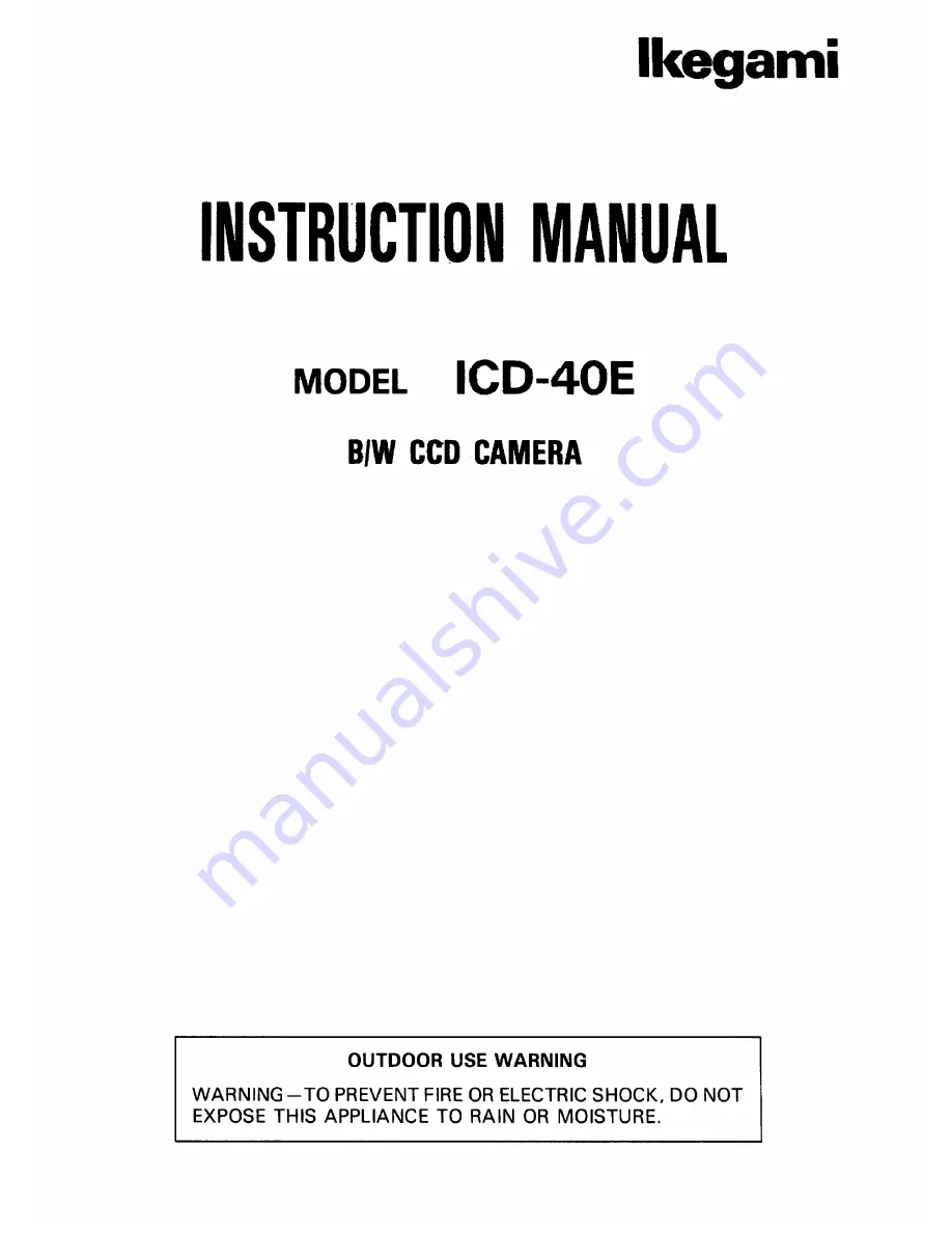 Ikegami ICD-40E Instruction Manual Download Page 1