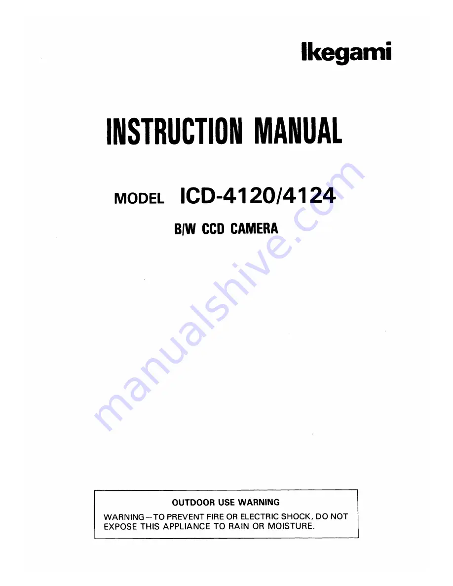 Ikegami ICD-4120 Instruction Manual Download Page 1