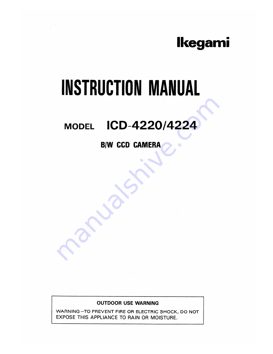 Ikegami ICD-4220 Instruction Manual Download Page 1