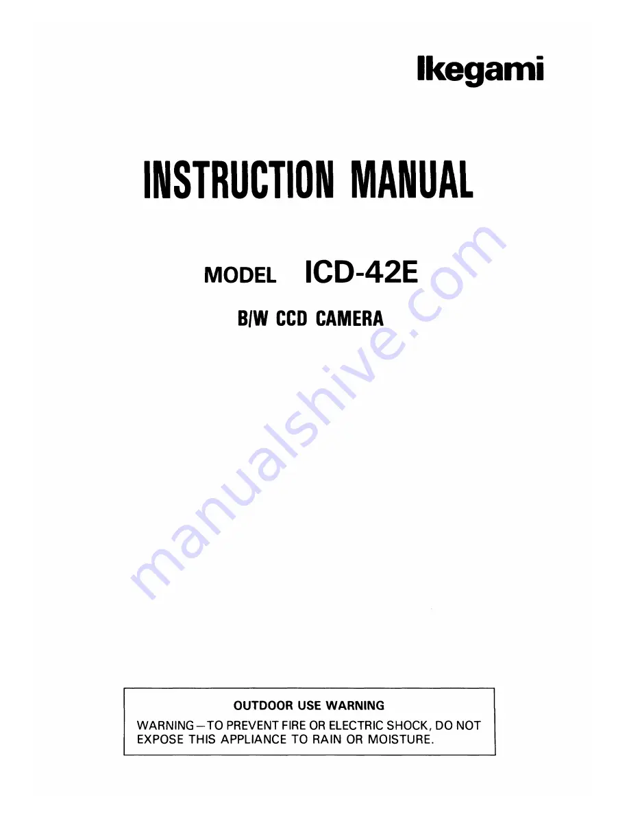 Ikegami ICD-42E Instruction Manual Download Page 1