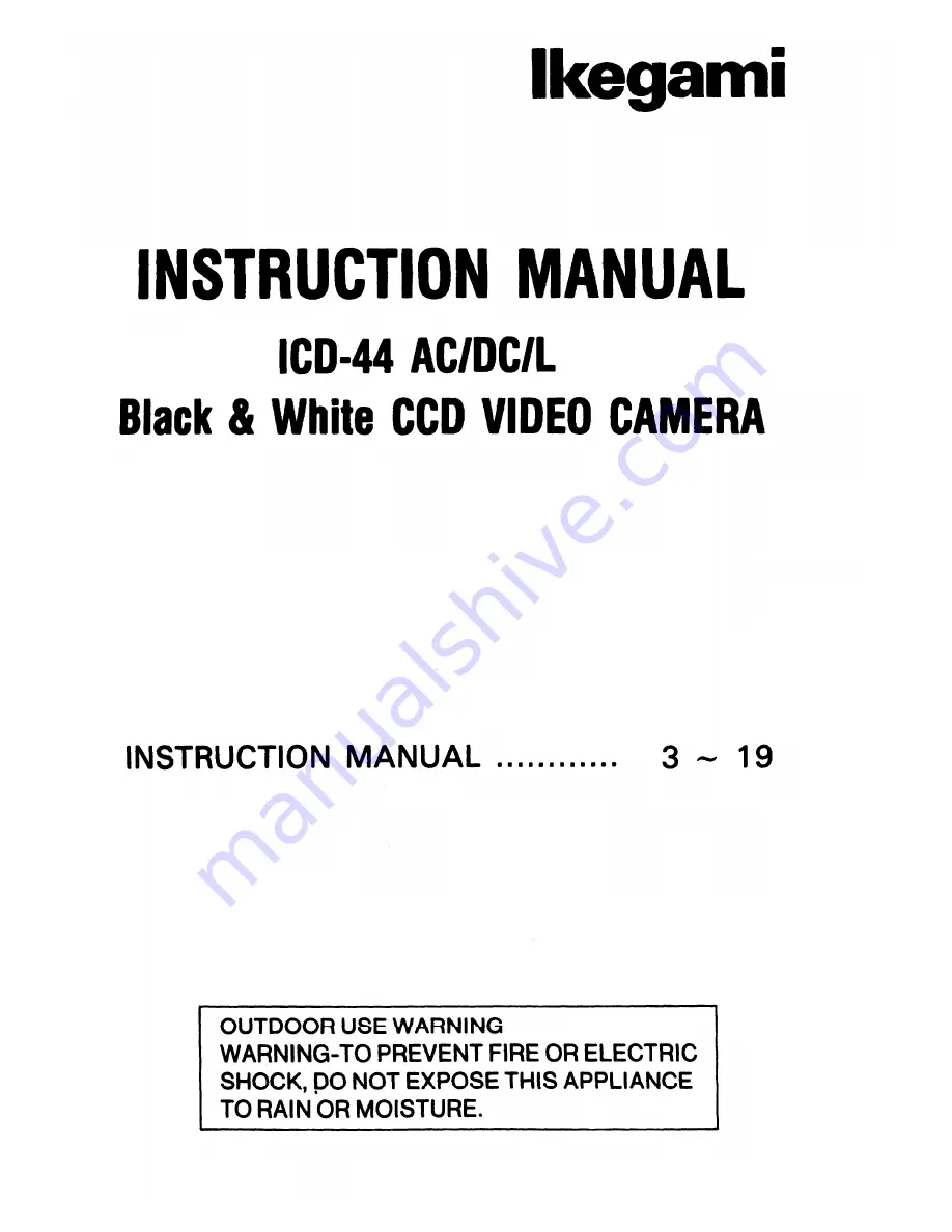 Ikegami ICD-44 Скачать руководство пользователя страница 1