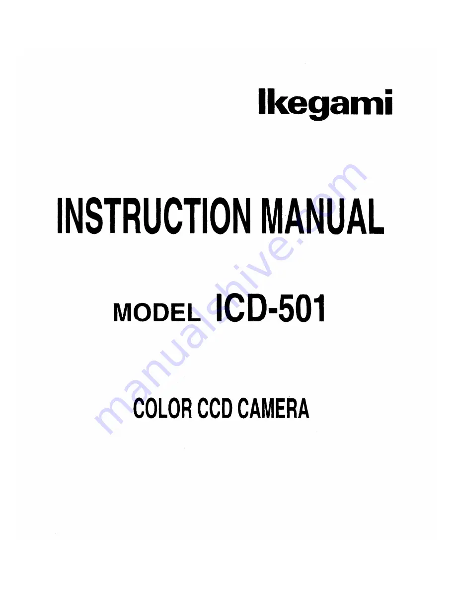 Ikegami ICD-501 Instruction Manual Download Page 1