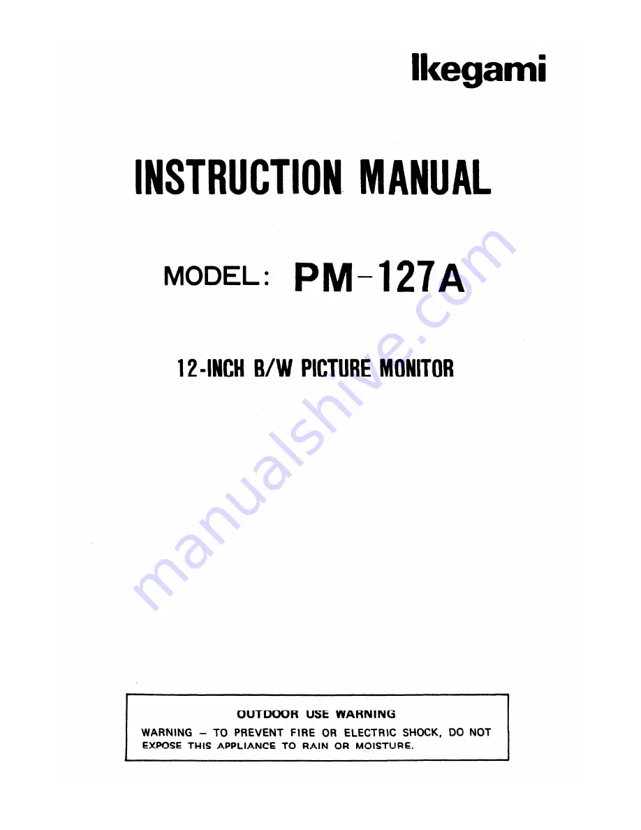 Ikegami PM-127A Скачать руководство пользователя страница 1