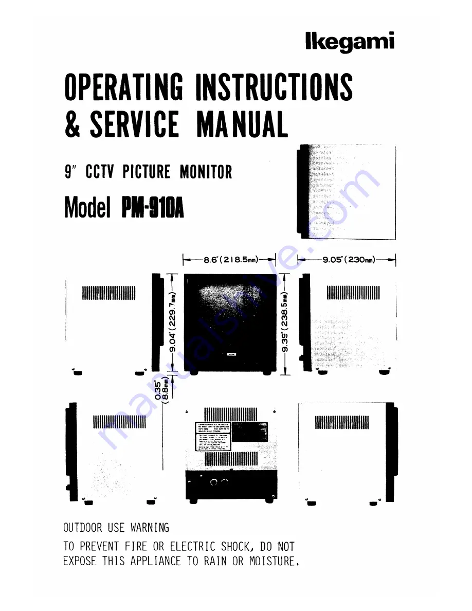 Ikegami PM-910A Скачать руководство пользователя страница 1