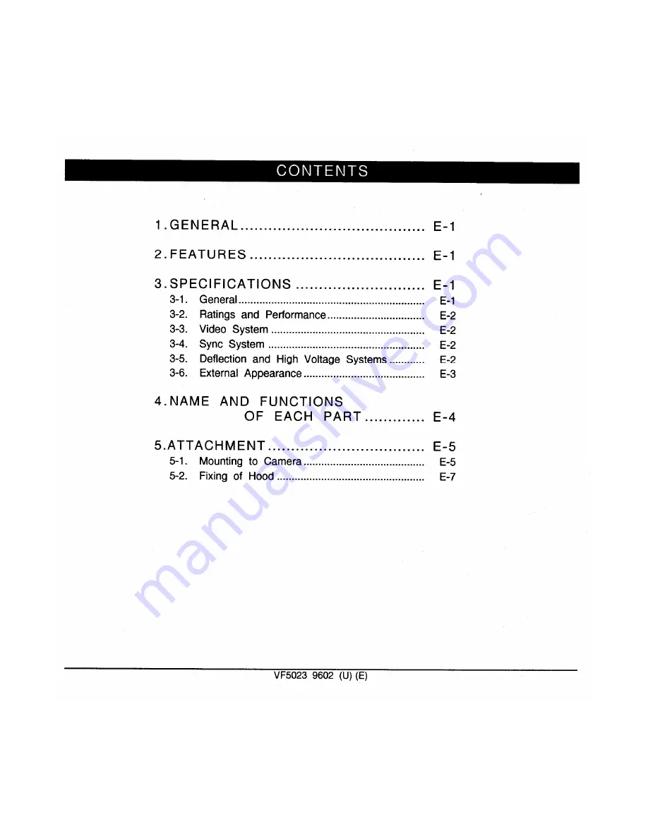 Ikegami VF5023 Viewfinder Operation Manual Download Page 5