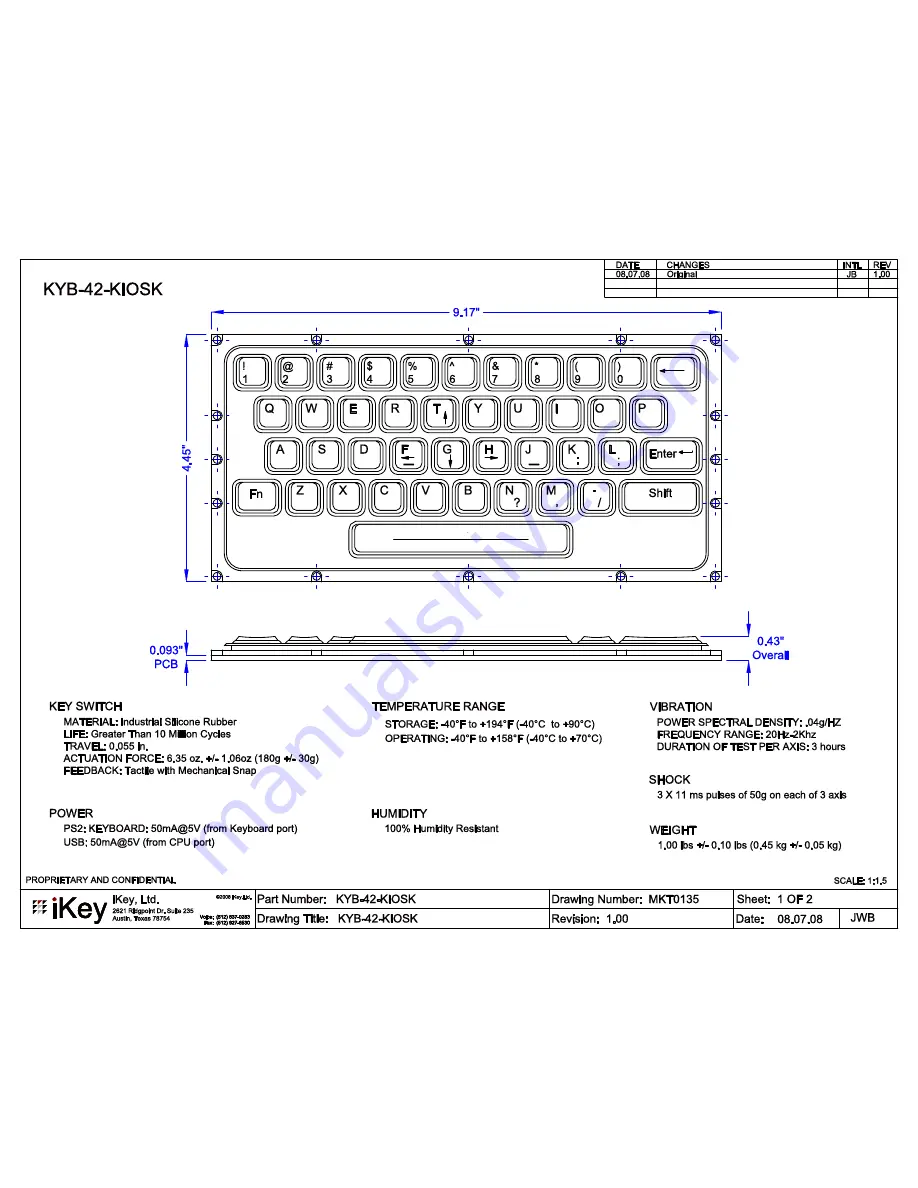 iKey KYB-42-KIOSK Скачать руководство пользователя страница 1