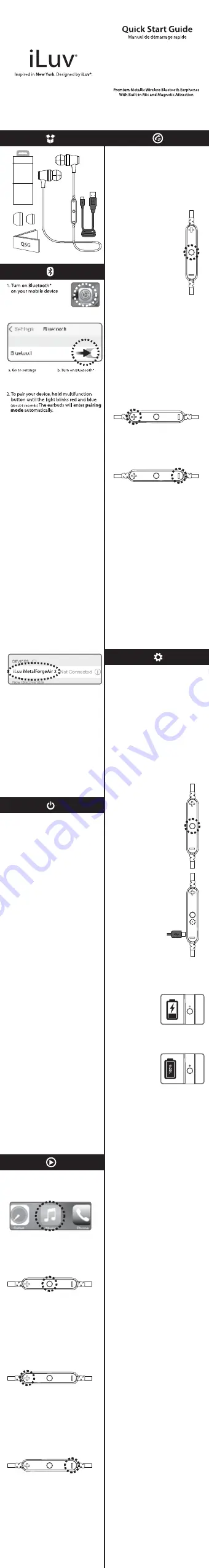 Iluv METAL FORGE Air Quick Start Manual Download Page 1