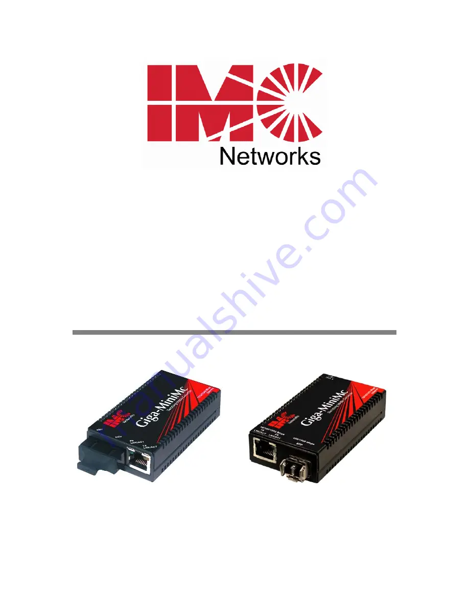 IMC Networks Giga-MiniMc TX/FX Operation Manual Download Page 1