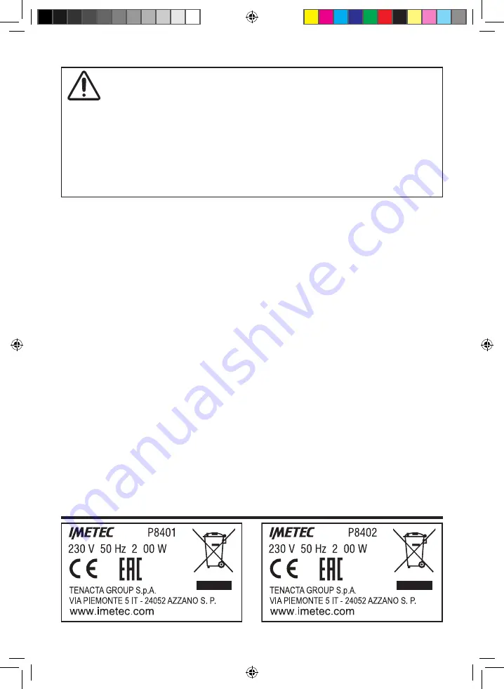 Imetec P8401 Instructions For Use Manual Download Page 4