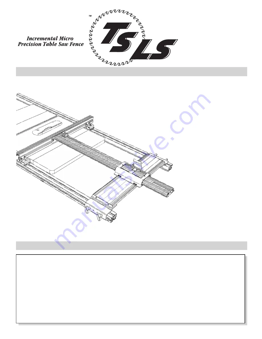 Incra TS-LS Owner'S Manual Download Page 1