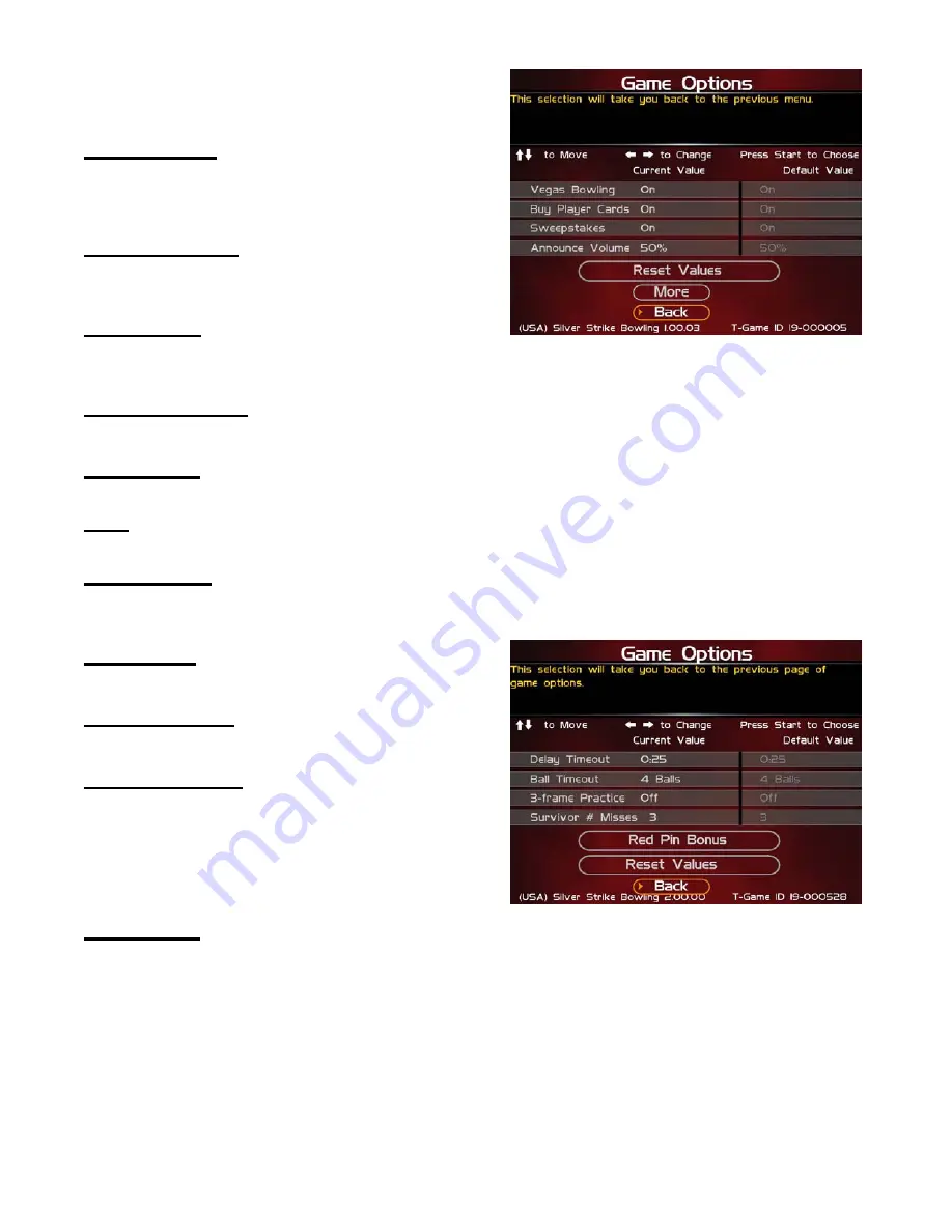 Incredible Technologies SilverStrike 2009 Bowler's Club Operation Manual Download Page 50