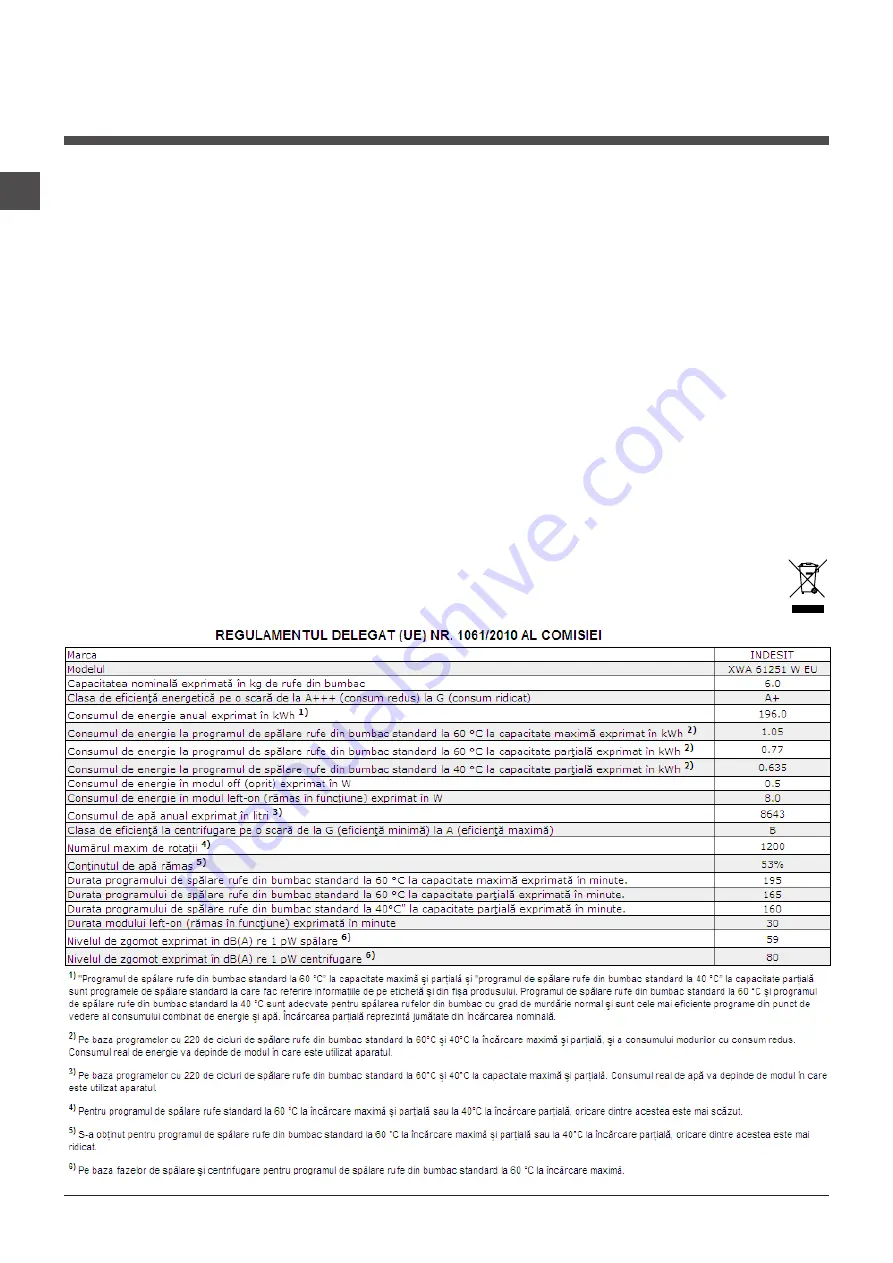 Indesit XWA 61251 Instructions For Use Manual Download Page 36