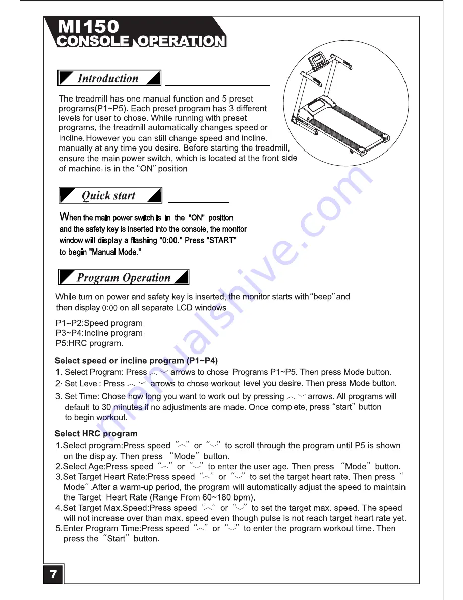 INFINITI FITNESS MI080 Manual Download Page 5