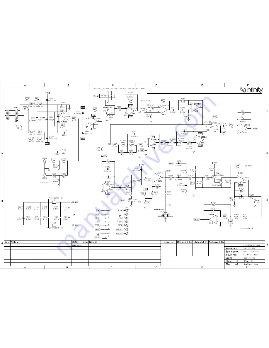 Infinity Beta SW-12 Preliminary Service Manual Download Page 32