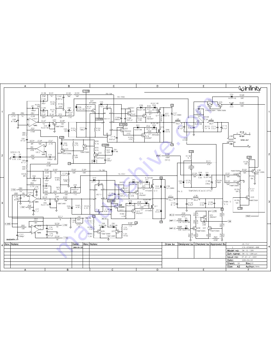 Infinity Beta SW-12 Preliminary Service Manual Download Page 33