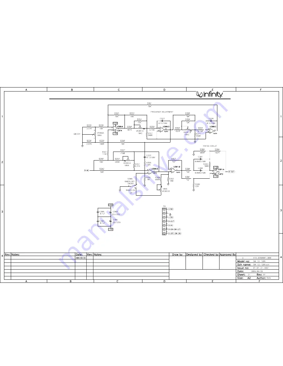 Infinity Beta SW-12 Preliminary Service Manual Download Page 34