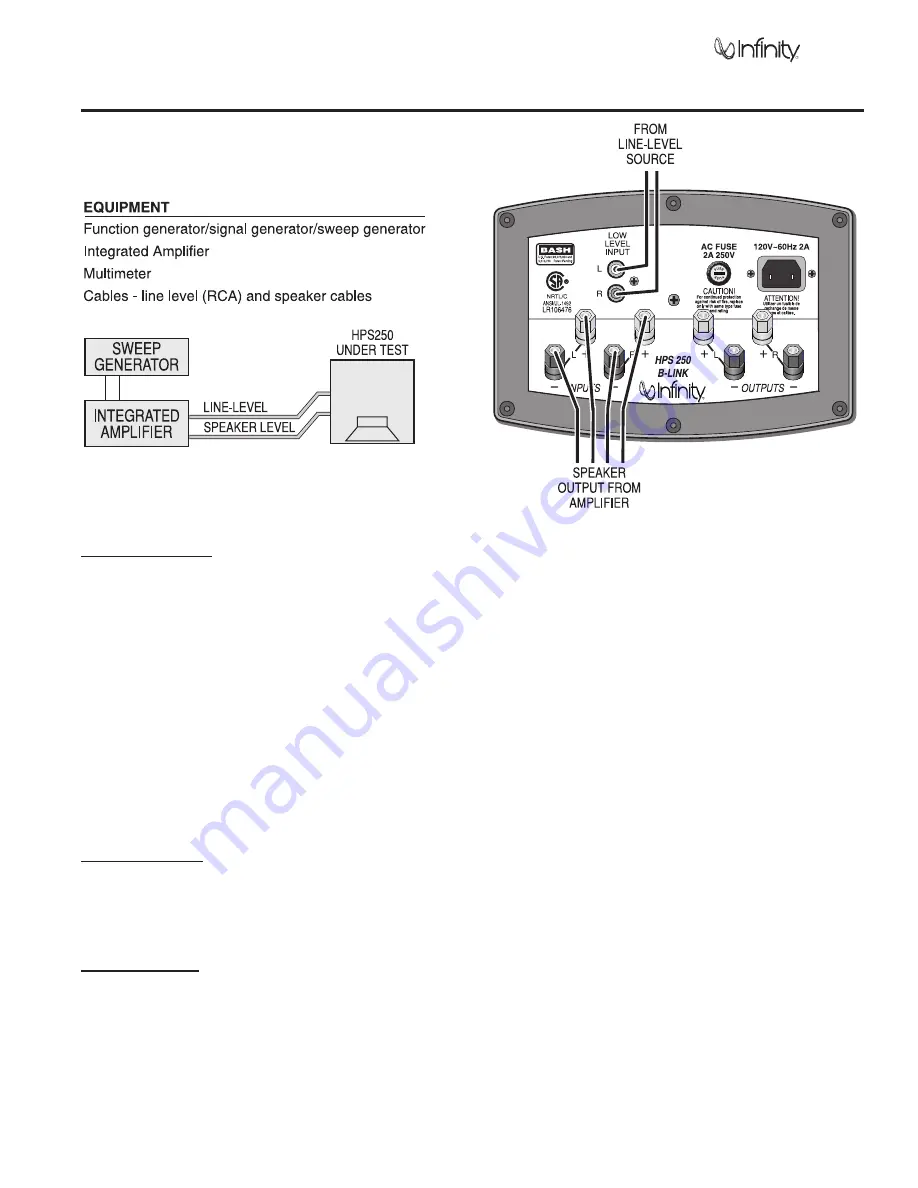 Infinity HPS-250 Скачать руководство пользователя страница 7