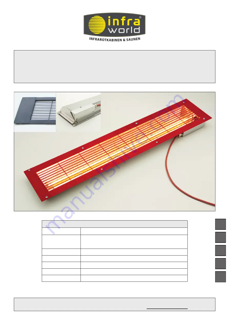 Infraworld VITALlight-IPX4 A6058 Скачать руководство пользователя страница 1