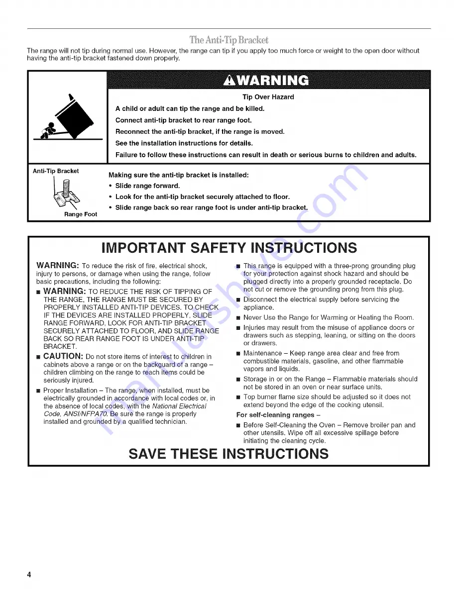 Inglis 9761809 Use & Care Manual Download Page 4