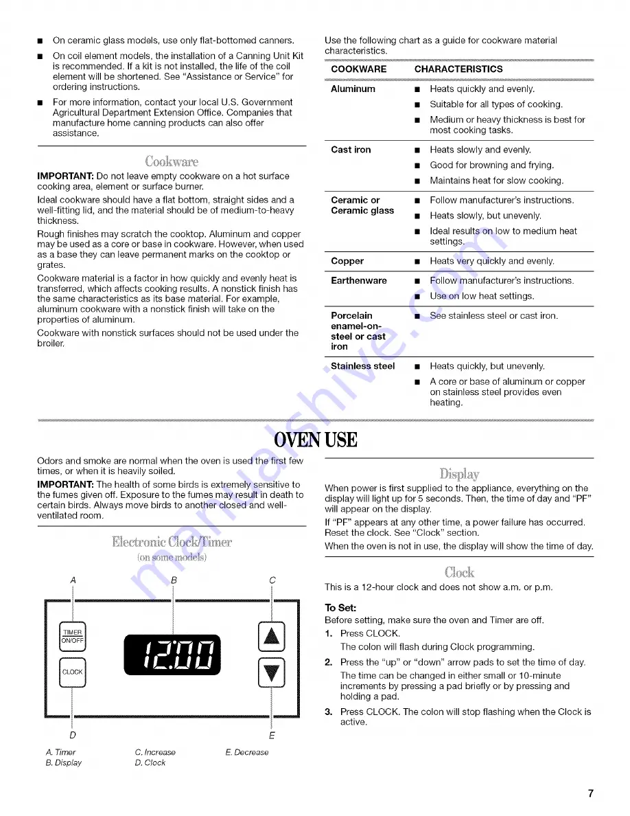 Inglis IEP314RQ0 Use & Care Manual Download Page 7