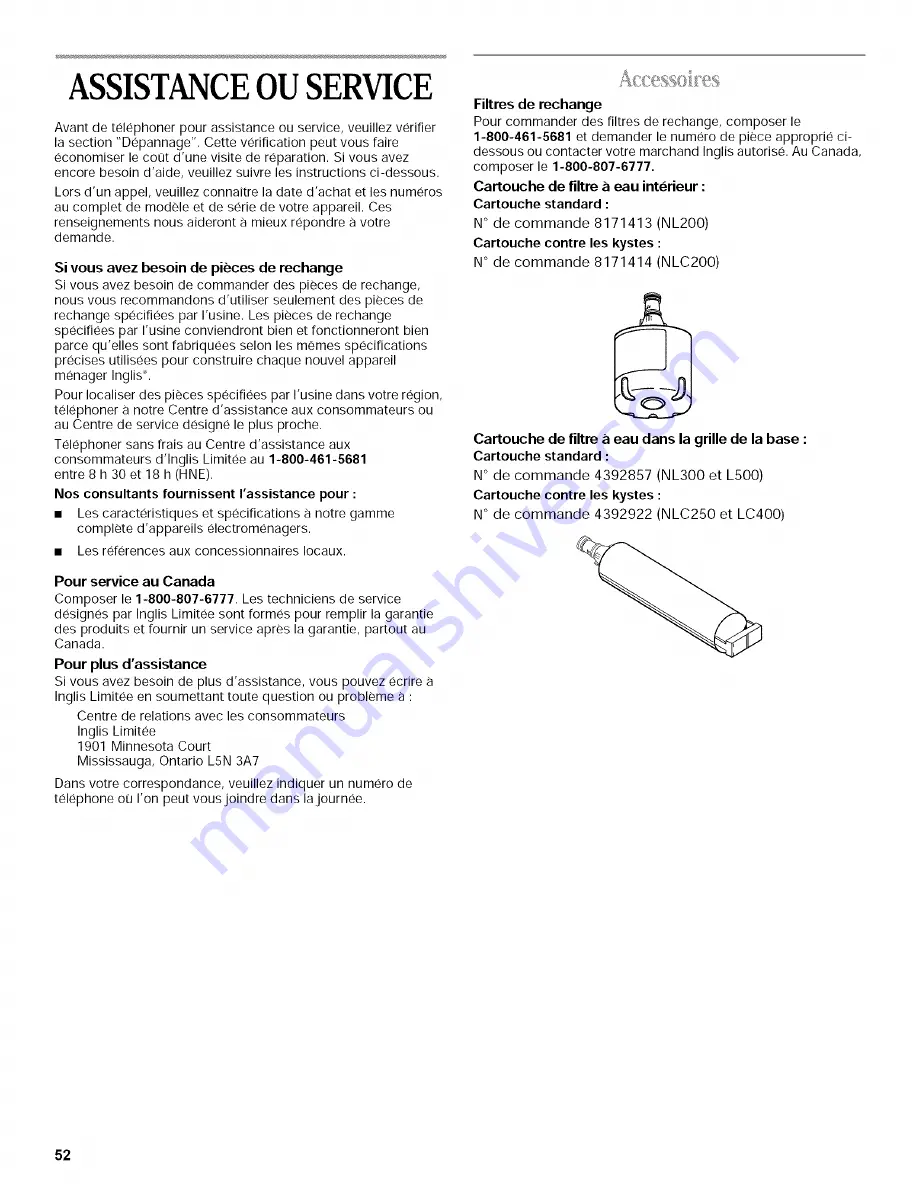 Inglis IHS226303 Скачать руководство пользователя страница 52