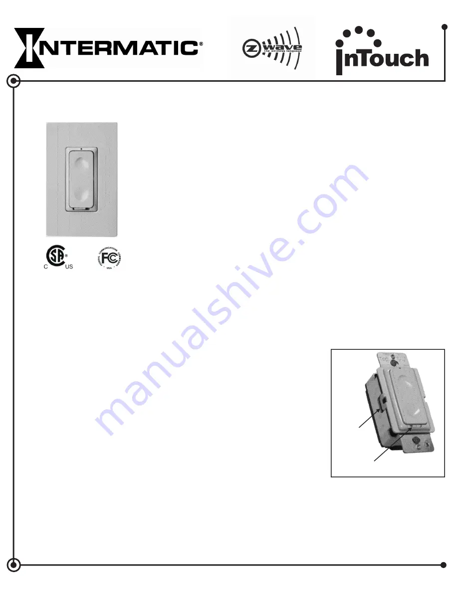 Intermatic inTouch CA600 Quick Manual Download Page 1