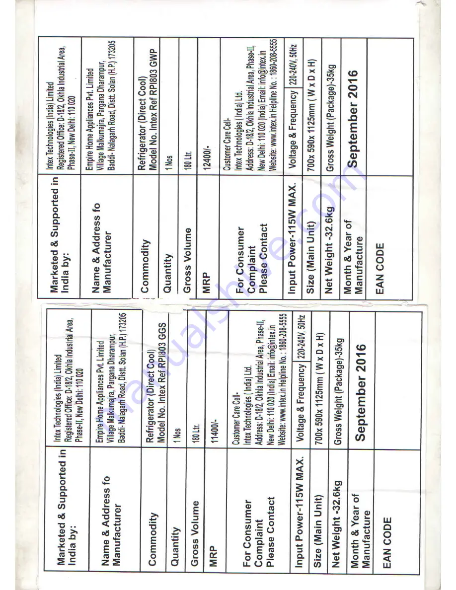 Intex Frolic LED 5001 FHD SMT User Manual Download Page 8