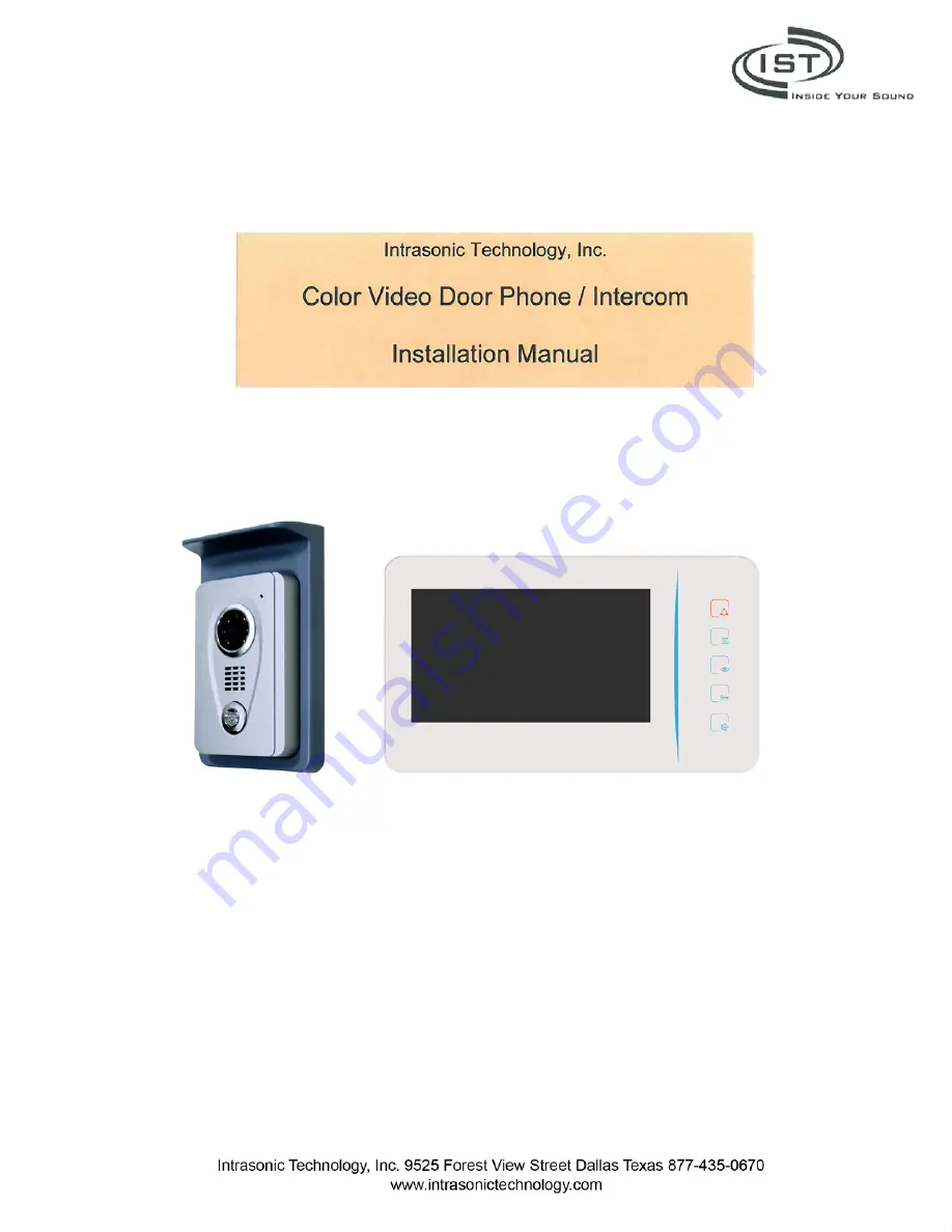 Intrasonic Technology V304 Installation Manual Download Page 1