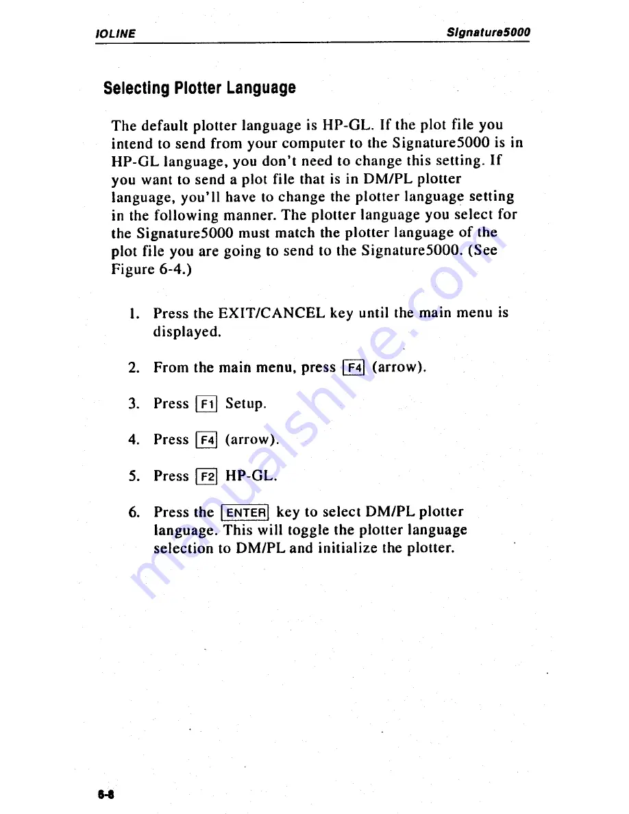 Ioline Signature5000 Operating Manual Download Page 74