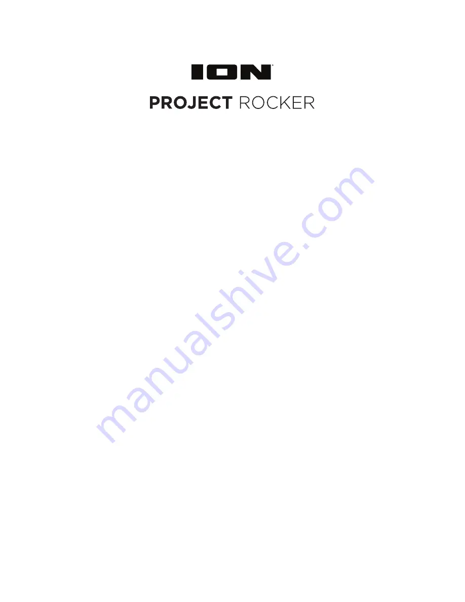 ION PROJECT ROCKER Quick Start Manual Download Page 1