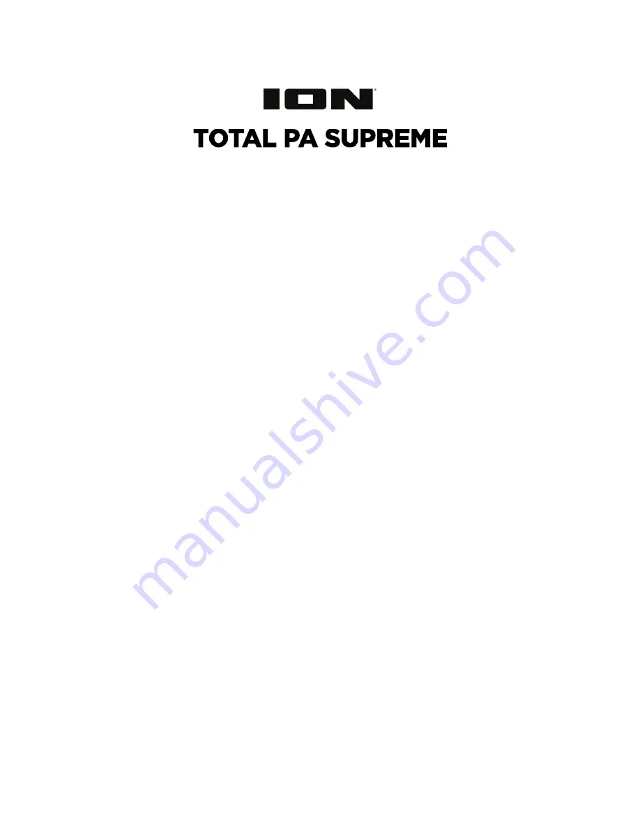 ION Total PA Supreme User Manual Download Page 1