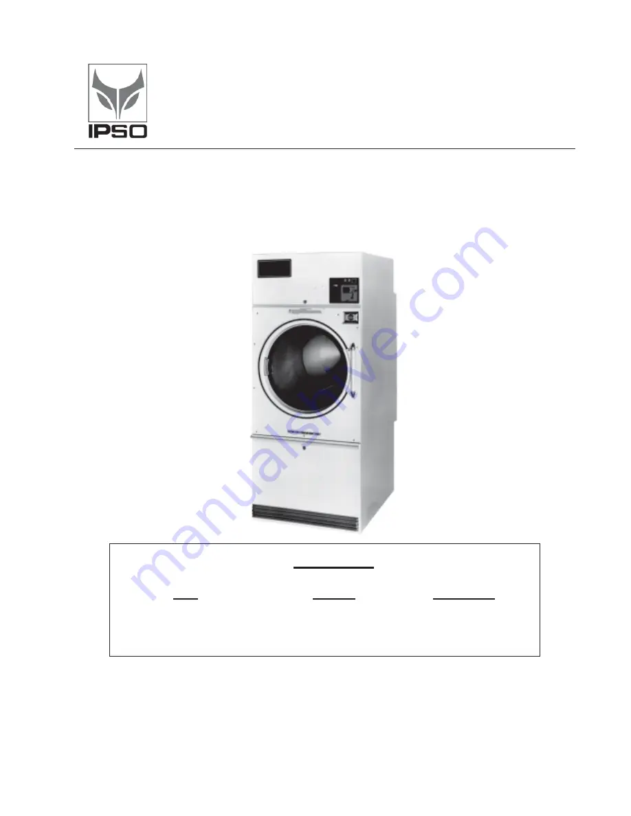 IPSO DR30SLE Owner'S Manual Download Page 1