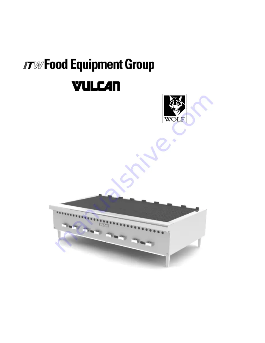 ITW Food Equipment Group Vulcan VCRB25 Installation & Operation Manual Download Page 1