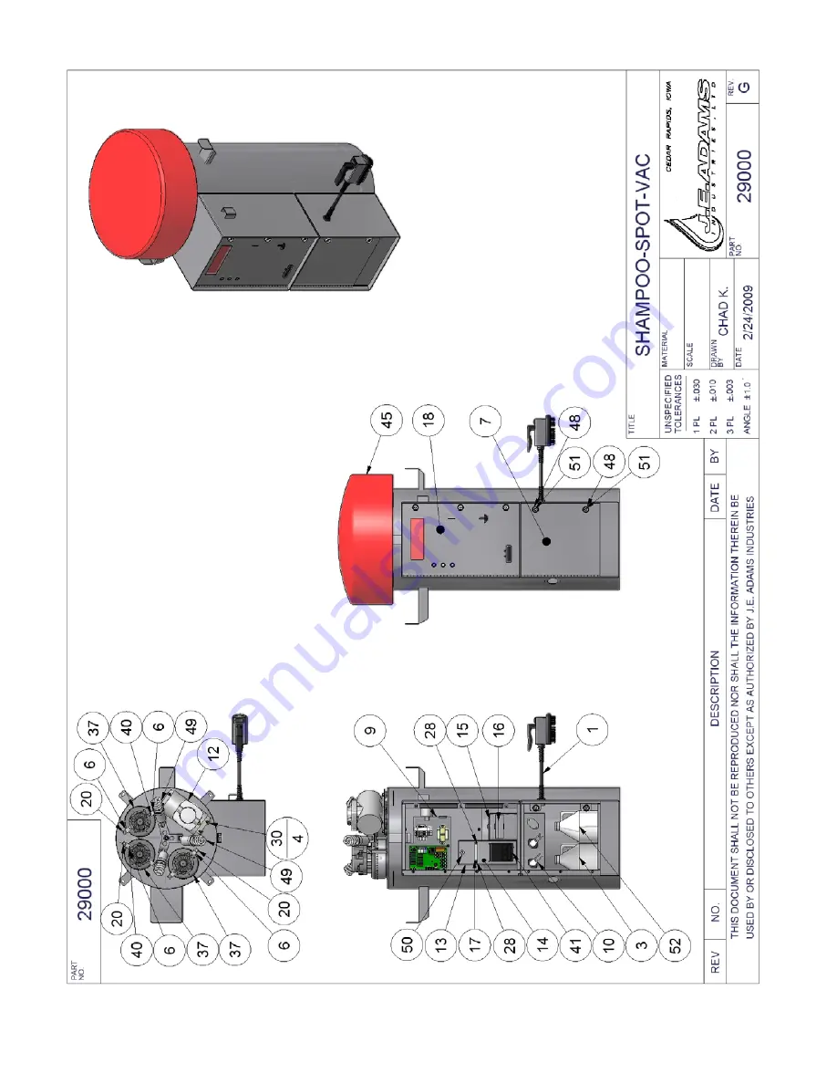 J.E. Adams 29000 Series Owner'S Manual Download Page 14