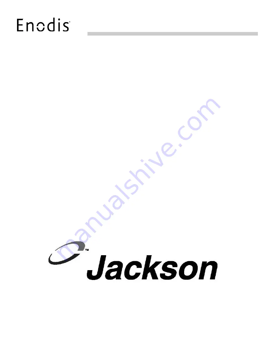 Jackson Enodis AJ-54 Series Installation/Operation & Technical Manual Download Page 1