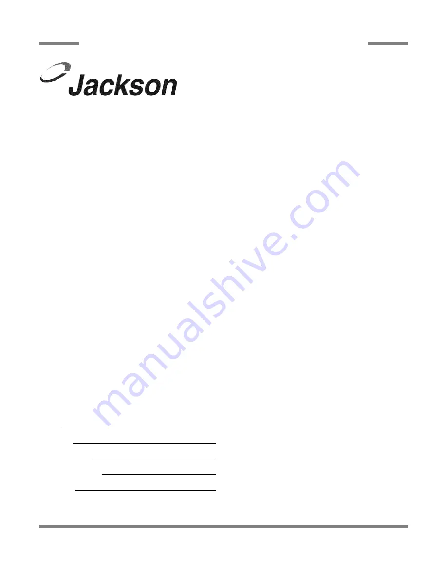 Jackson Enodis AJ-54 Series Installation/Operation & Technical Manual Download Page 5