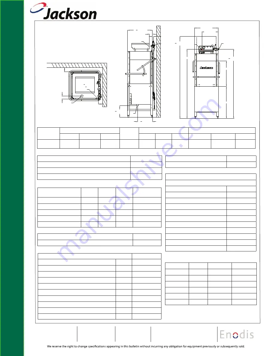 Jackson TempStar Door type Dishmachine TempStar b Specification Sheet Download Page 2