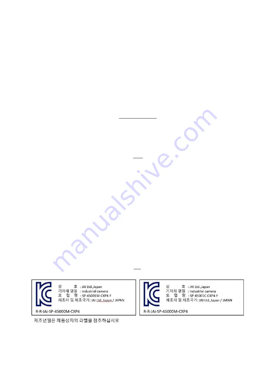 JAI SP-45001C-CXP4 User Manual Download Page 2