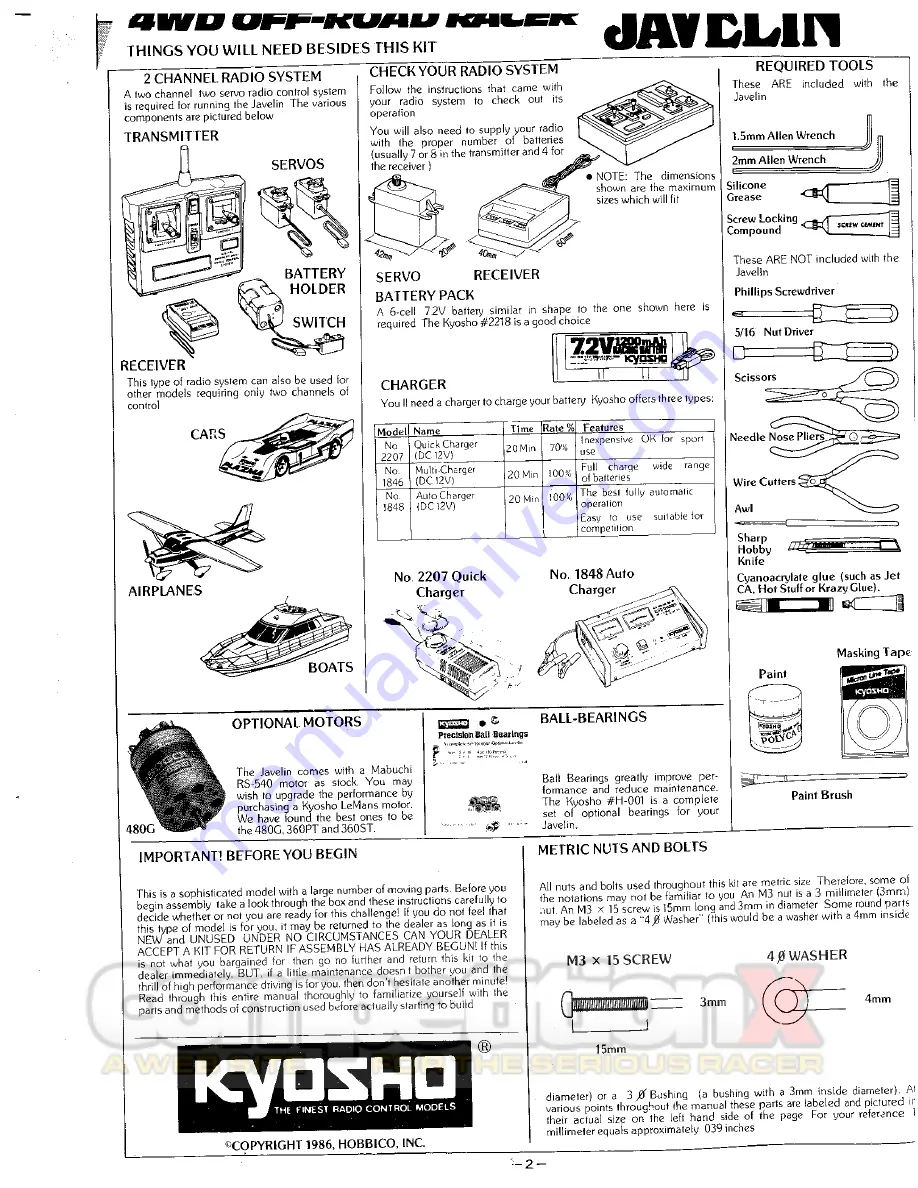 Javelin 4wd off-road racer User Manual Download Page 3