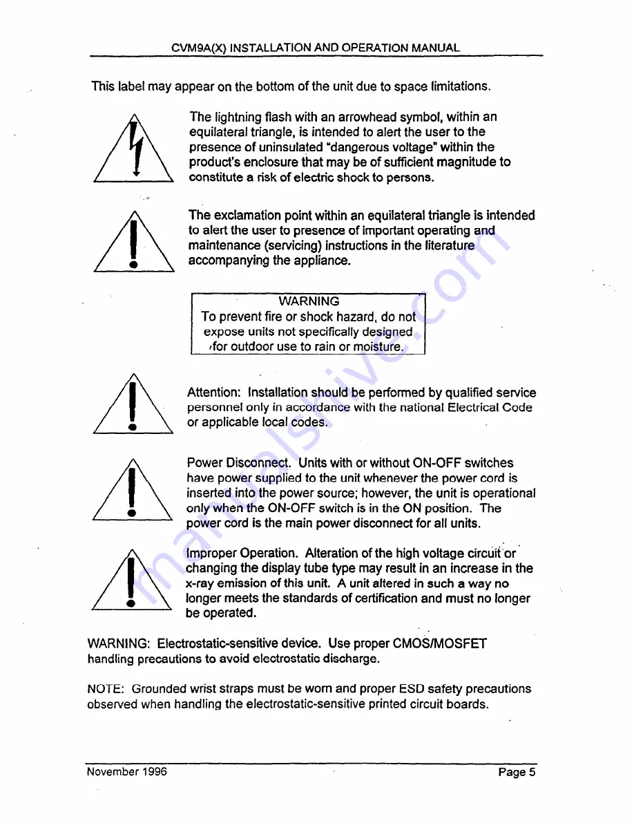 Javelin CVMA9A Installation And Operation Manual Download Page 7