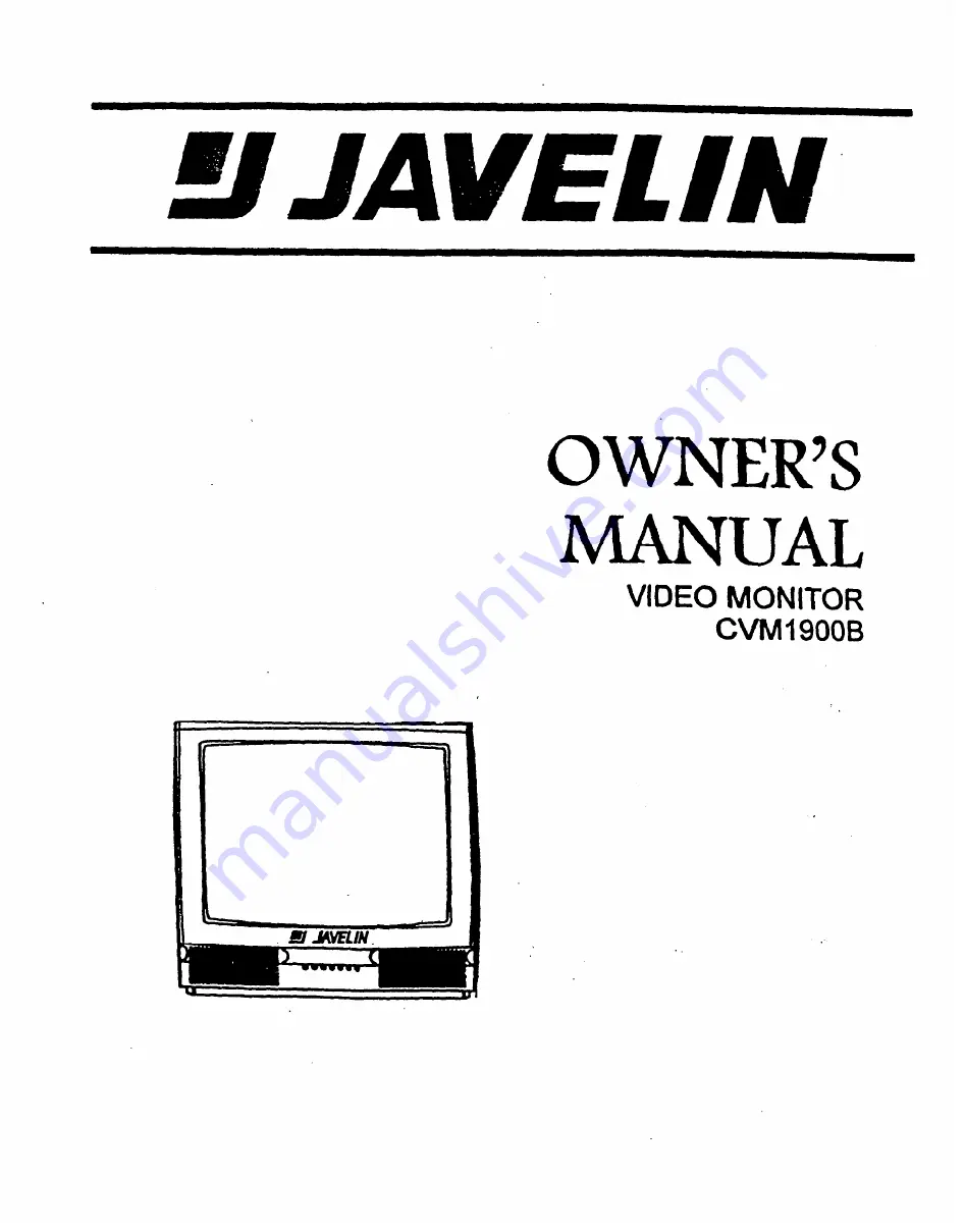 Javelin CVMIQOOB Owner'S Manual Download Page 1