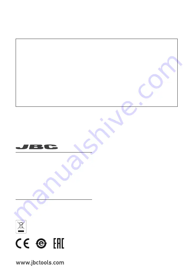 jbc HRL Instruction Manual Download Page 12