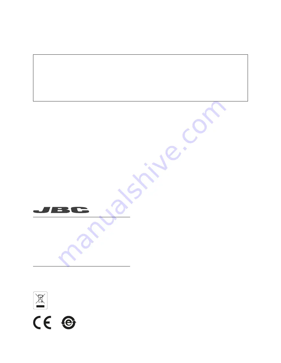 jbc JT-SD User Manual Download Page 4