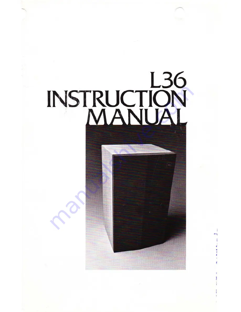 JBL Decade L36 Instruction Manual Download Page 1