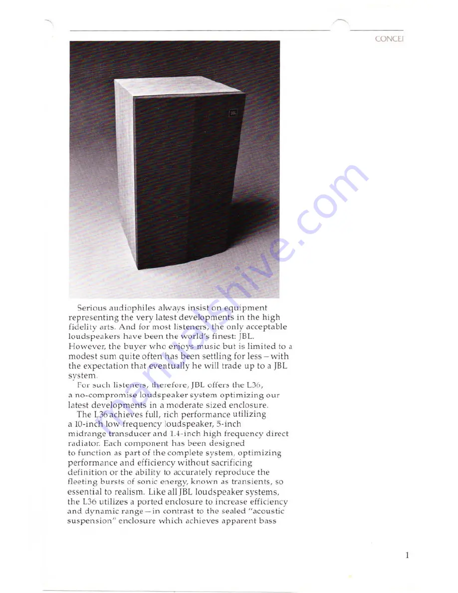 JBL Decade L36 Instruction Manual Download Page 3