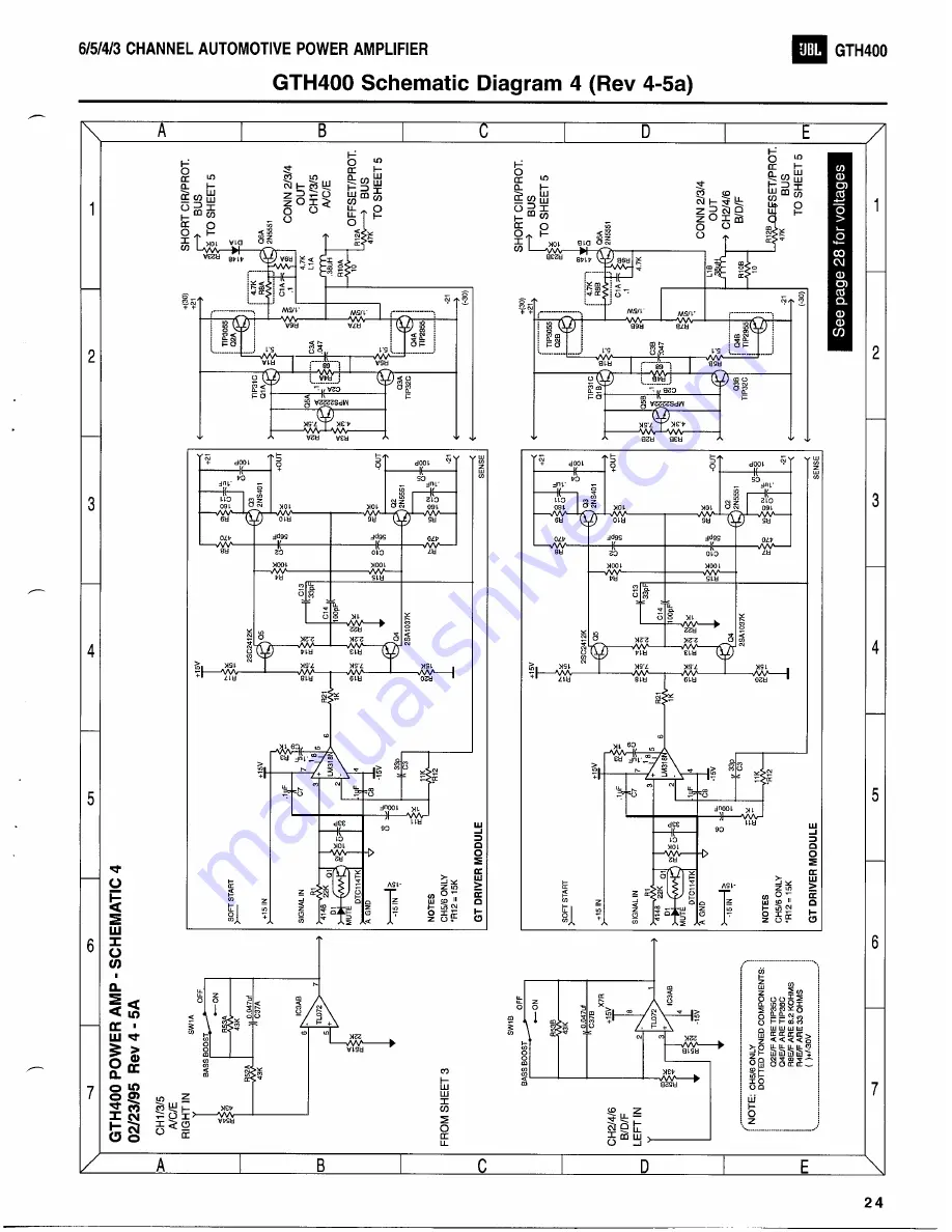 JBL GTH400 Technical Manual Download Page 29